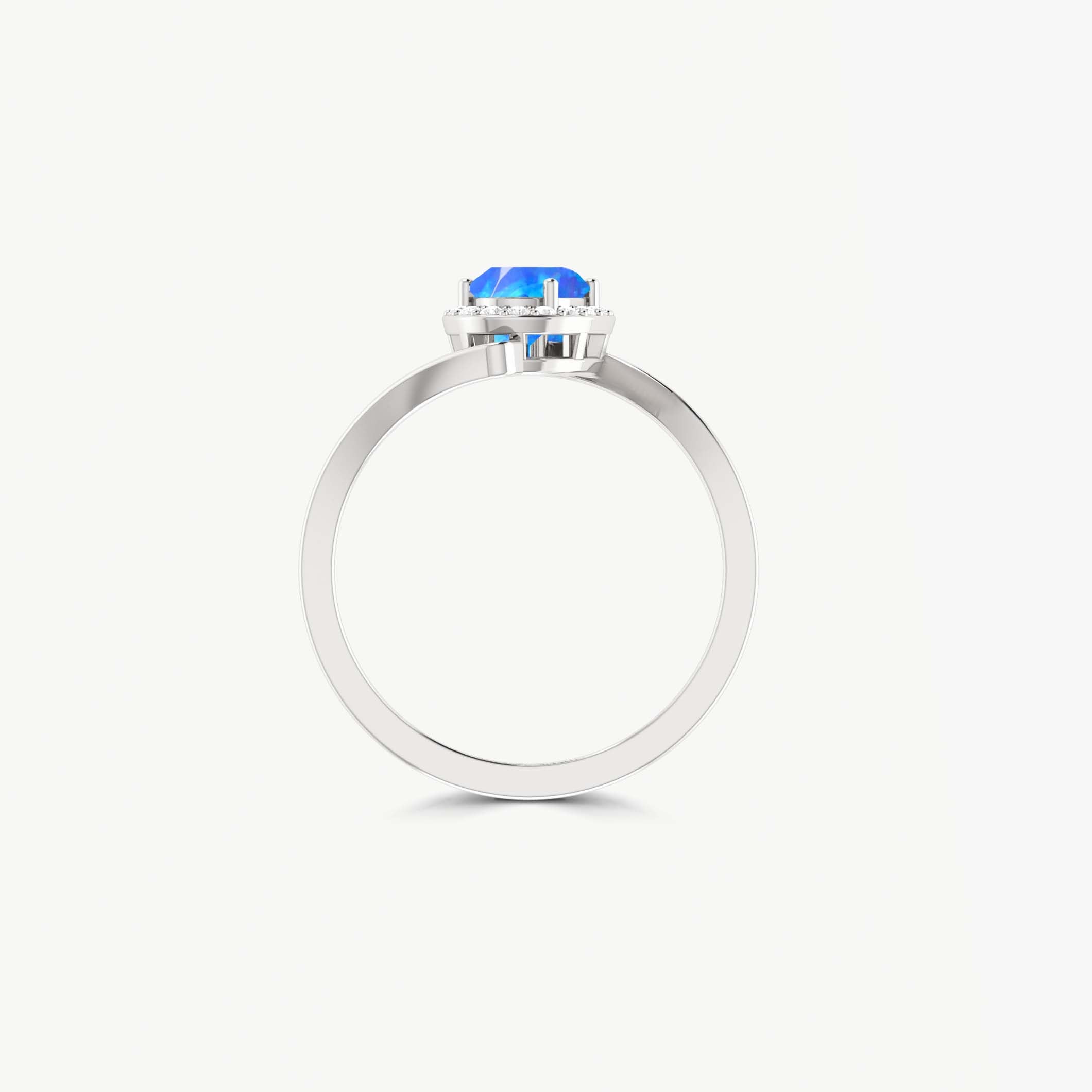 Natural Blue Fire Ethiopian Opal Wedding Ring for Women - Elegant 925 Sterling Silver Engagement Band - Perfect for Bridal, Anniversary & Special Occasions