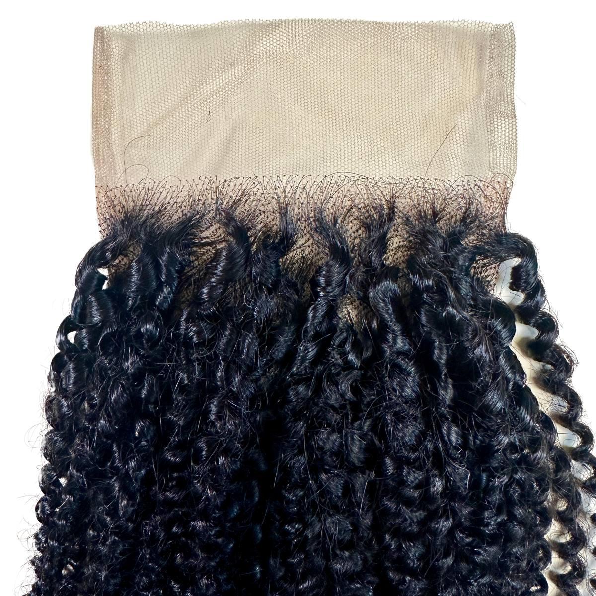 Afro Kinky Curly 4x4 Transparent Lace Human Hair Closure - Natural Looking Hairpiece for Black Women | Perfect for Protective Styles, Weaves & Wig Making