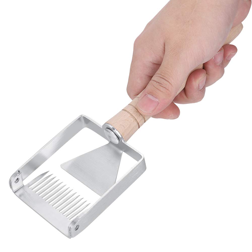 Premium 304 Stainless Steel Honeycomb Scraper - Rustproof Beekeeping Uncapping Fork with Wooden Handle | Durable Hive Tool for Honey Harvesting, Wax Removal & Beekeeping Supplies | Ideal for Gardeners & Apiarists