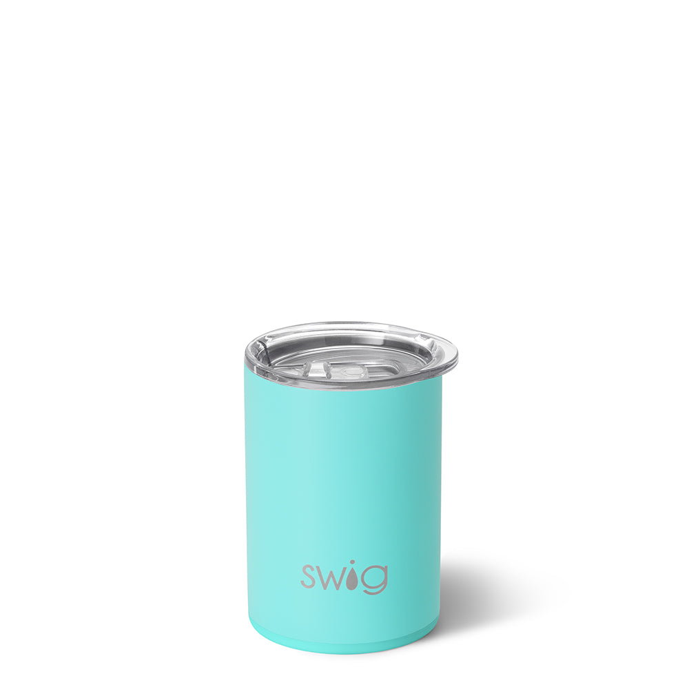 Aqua Short Tumbler 12oz - Insulated Stainless Steel Water Bottle with Lid, Leakproof & Sweatproof - Perfect for Gym, Hiking, Office & Outdoor Activities