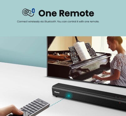 Hisense HS205 2.0 CH Soundbar - Compact Home Theater Sound Bar with Bluetooth, HDMI ARC, and Enhanced Bass - Perfect for TV, Movies, and Gaming in Living Rooms & Bedrooms