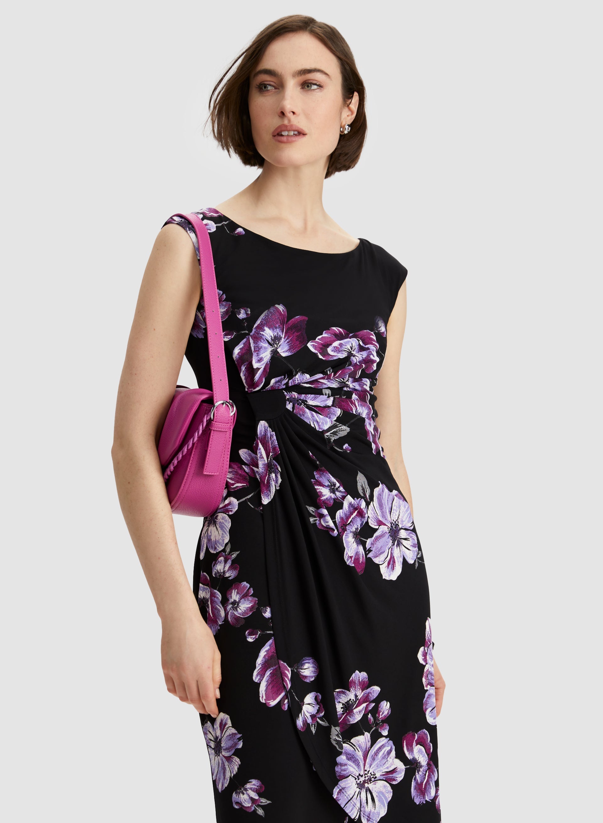 Floral Print Pleated Dress for Women - Elegant Summer Midi Dress with Ruffle Sleeves | Perfect for Weddings, Parties & Office Wear