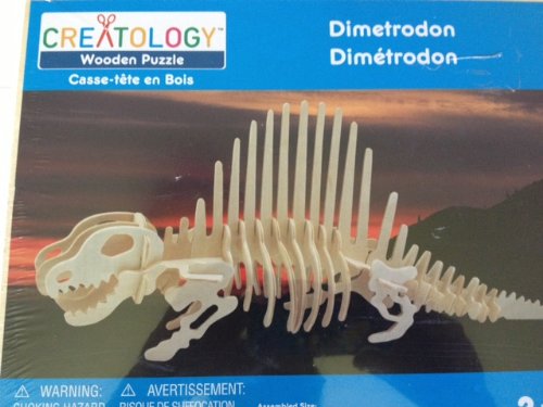 Dimetrodon Wooden Puzzle - 3D Dinosaur Jigsaw Puzzle for Kids & Adults - Educational STEM Toy for Home, School & Office Decor