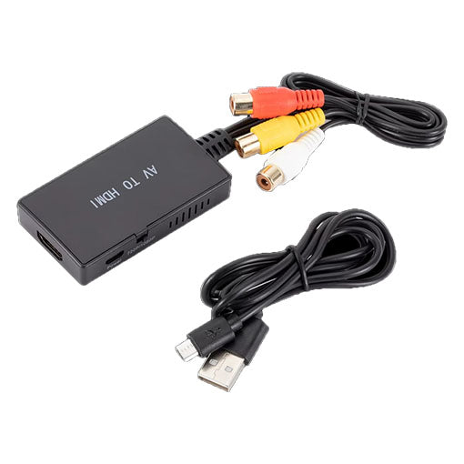 RCA to HDMI Converter - AV to HDMI Adapter for TV, DVD, Gaming - High Quality Video Audio Signal Converter for Home Theater & Entertainment Systems