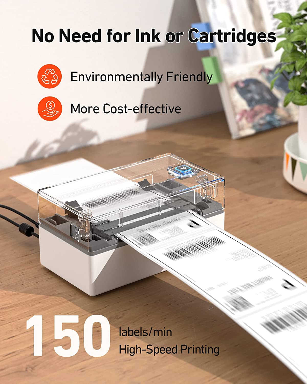 MUNBYN P130 4x6 USB Thermal Shipping Label Printer - Desktop Barcode Printer for Small Business | Compatible with Mac, Windows, Canada Post, UPS, USPS | Easy Setup for Shipping Packages, E-commerce & Logistics