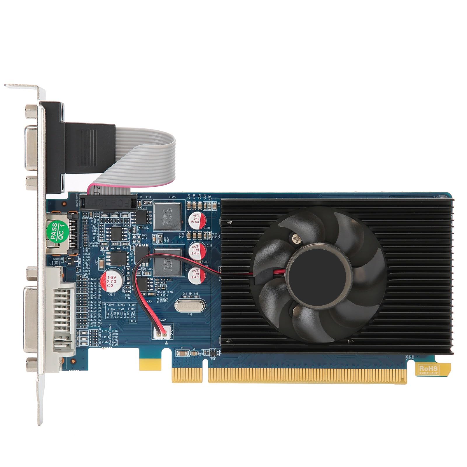 Dpofirs HD6450 2GB DDR3 64bit PCI Express 3.0 Graphics Card for Desktop Computers - AMD Chip, Silent Cooling for Office Work & Casual Gaming | Perfect for Business PCs, Home Theaters & Light Gaming Setups