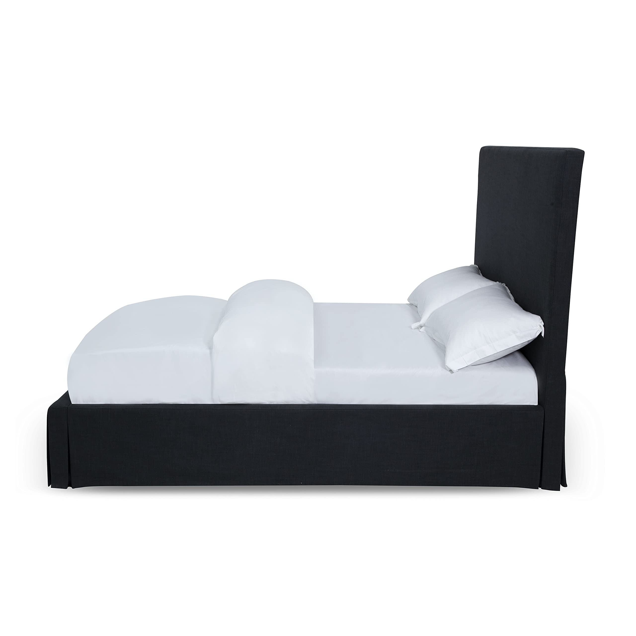Modus Furniture Solid Wood Panel Bed Frame - California King Size, Cheviot Iron Finish - Sturdy & Elegant Bedroom Furniture for Master Suite or Guest Room