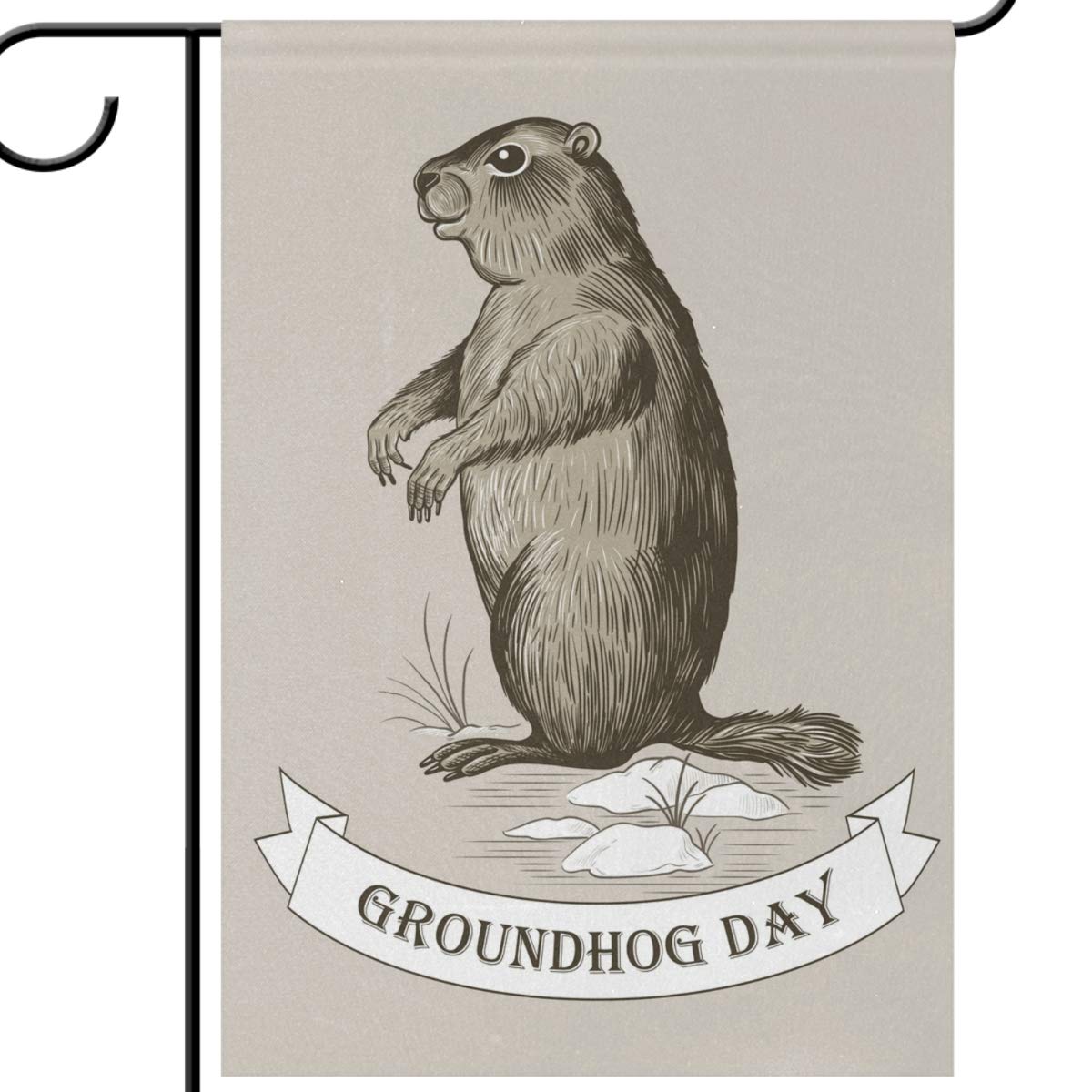 Joysay Groundhog Day Double-Sided Garden Flag - 12x18 Inch Vertical House & Yard Decor Banner for Outdoor Seasonal Celebration