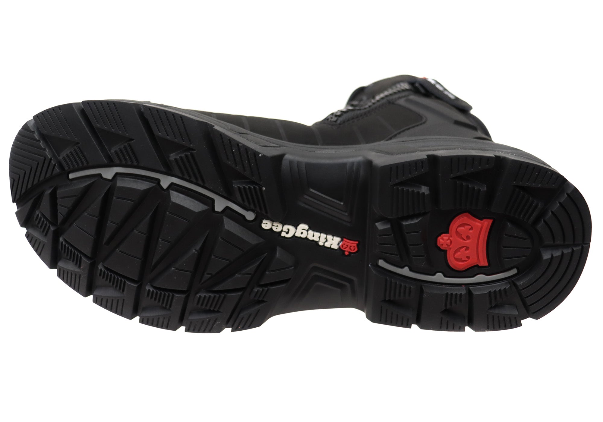KingGee Men's Quantum Hybrid Zip Lace Composite Toe Work Boots - Black Safety Shoes for Construction, Warehouse & Outdoor Work