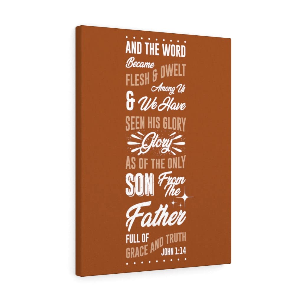 John 1:14 Bible Verse Wall Art - Christian Scripture Print for Home Decor - Ready to Hang Inspirational Gift for Weddings, Church & Faithful Living Spaces