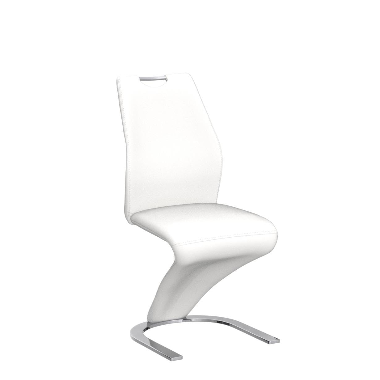 4 White Mermaid Dining Chairs Set - Modern PU Leather Upholstered Armless Side Chairs with Sturdy Metal Legs for Kitchen & Dining Room | Elegant Seating for Home, Restaurant, and Office Use