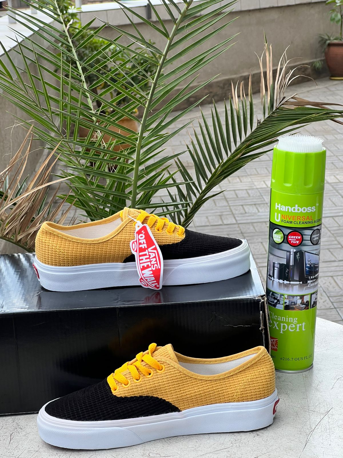 Vans Bold Yellow & Black Corduroy Sneakers for Men & Women | Classic Skate Shoes for Casual Wear, Street Style & Everyday Comfort