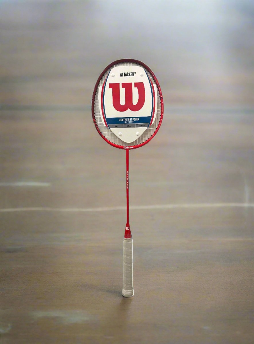 Wilson Attacker Badminton Racket - Carbon Fiber Lightweight Racquet for Advanced Players | Perfect for Tournaments & Training Sessions