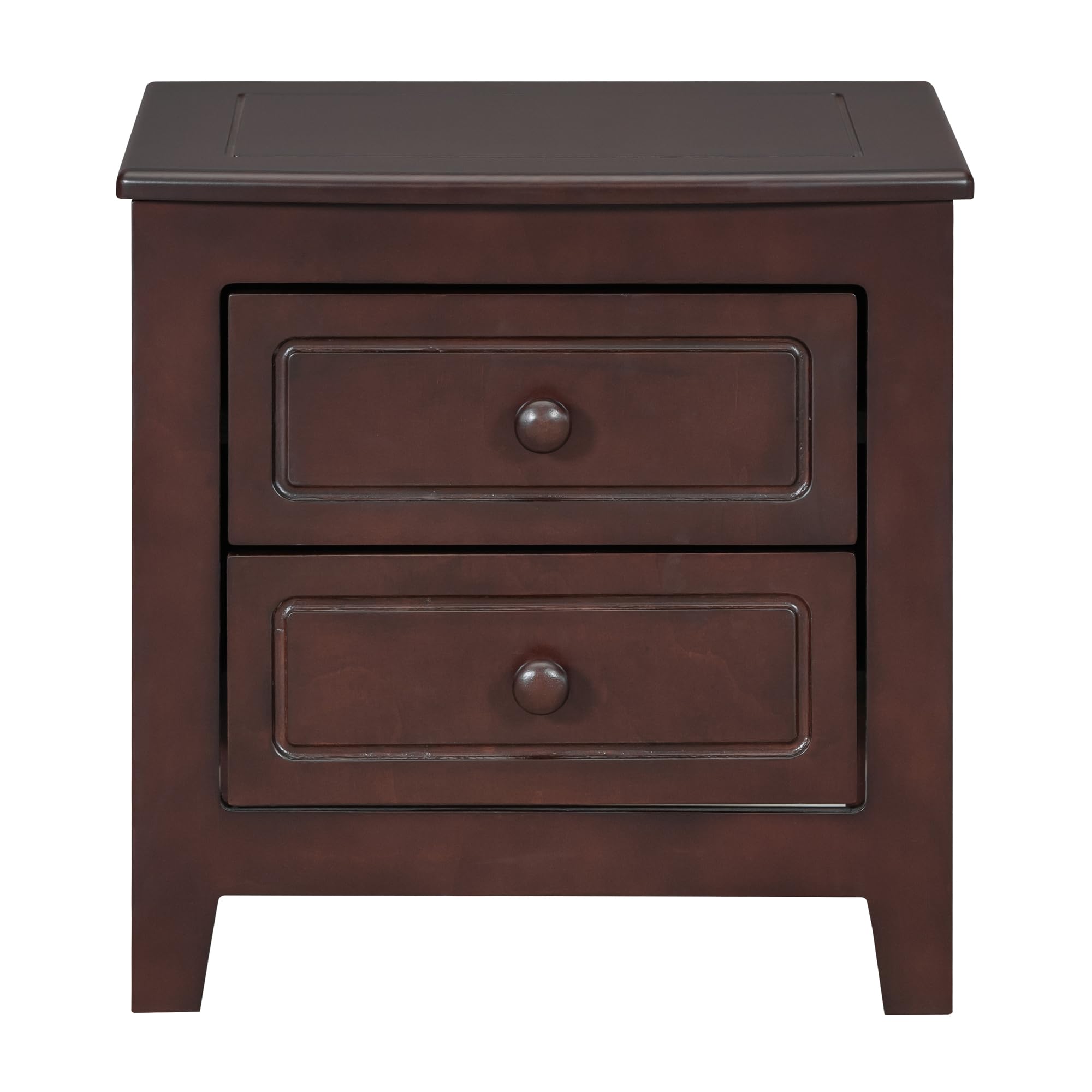 Merax Dark Walnut Modern Farmhouse Wood Queen Bed Frame Set with 2 Storage Nightstands - Easy Assembly Bedroom Furniture for Master Suite & Guest Room
