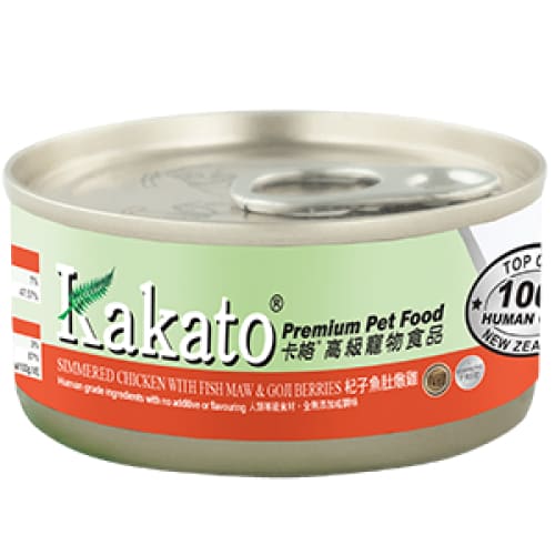 Premium Kakato Simmered Chicken with Fish Maw & Goji Berries Canned Wet Food for Dogs & Cats - 70g, High-Protein Gourmet Meal for Picky Eaters, Perfect for Senior Pets & Post-Surgery Recovery