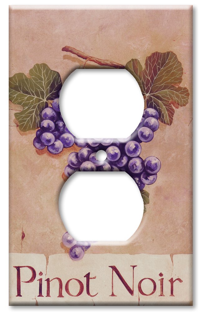 Decorative Metal Wall Plate - Art Plates Outlet Cover in Pinot Noir - Handcrafted in USA - Perfect for Home & Office Decor
