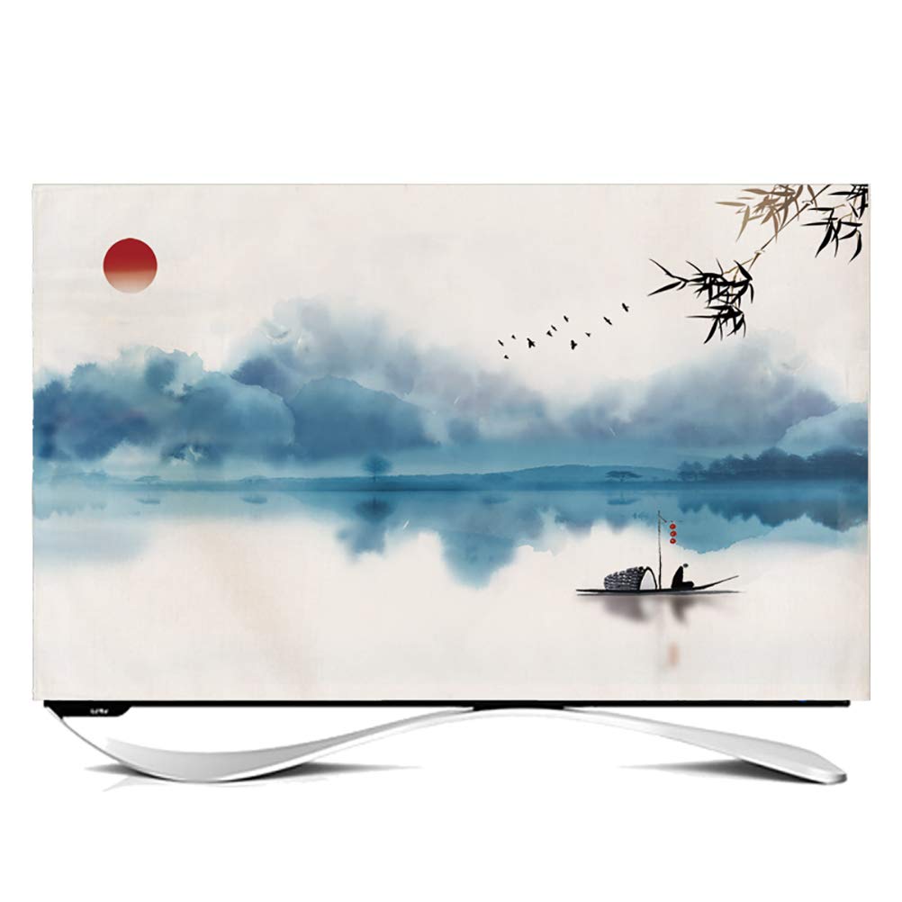 Elegant TV Dust Cover for 24-65 Inch LCD LED Screens - Home Theater TV Screen Protector Cloth (Landscape Design, 55 Inch) - Perfect for Living Room, Bedroom & Home Theater Protection
