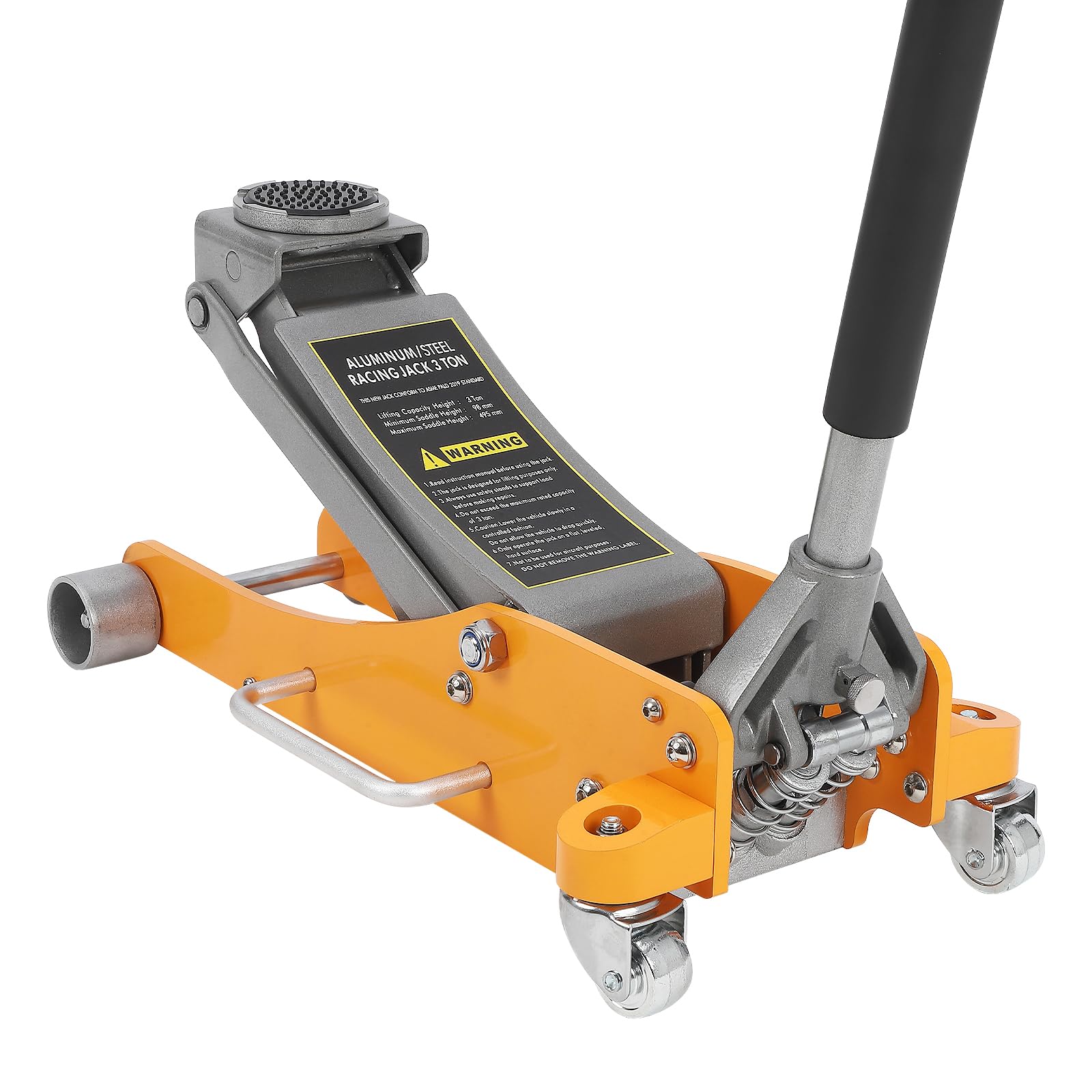 GARVEE 3 Ton Low Profile Aluminum & Steel Hydraulic Floor Jack with Dual Piston Quick Lift Pump (3.86
