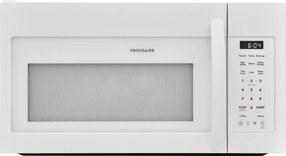 Frigidaire FMOS1846BW 1.8 Cu. Ft. Over The Range Microwave Oven - White | Built-in Microwave for Kitchen, Space Saving Design, Perfect for Apartments & Small Homes