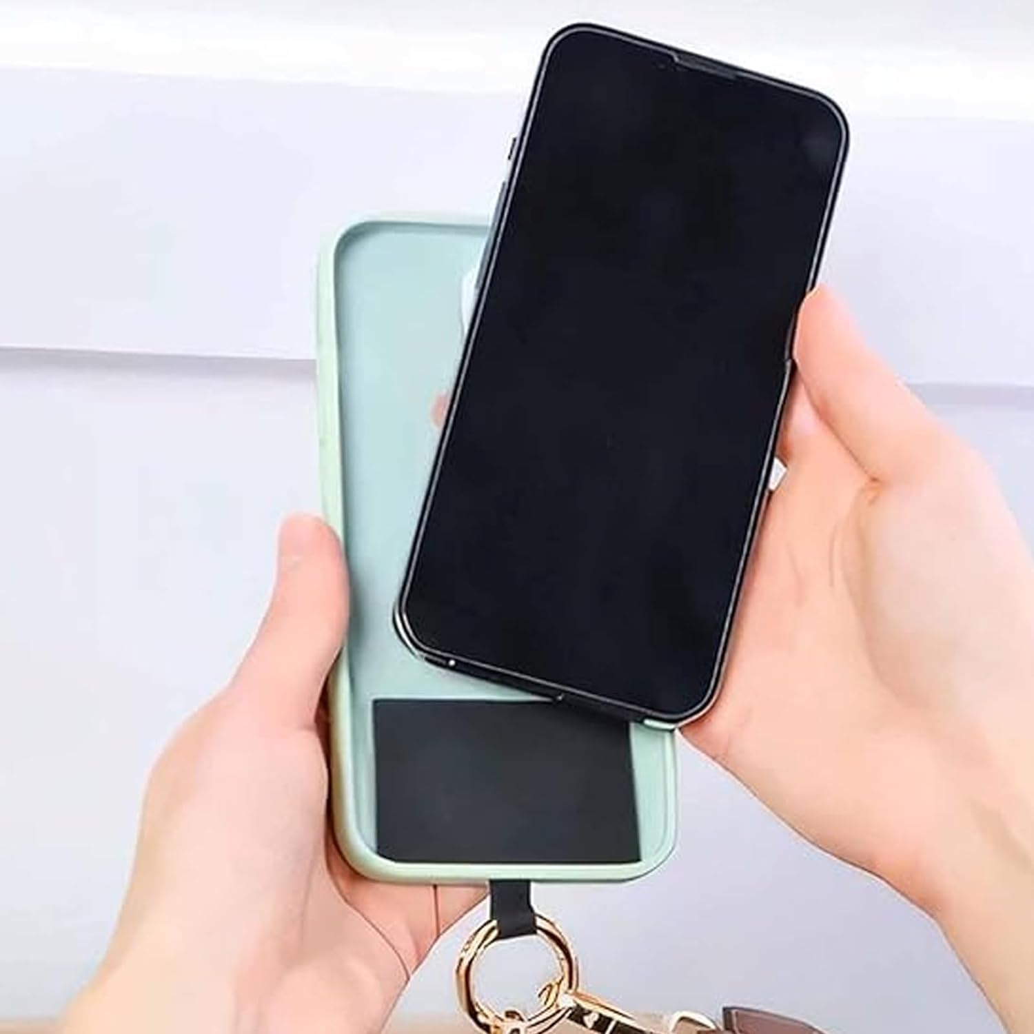 Phone Strap with Zippered Pouch & Clip - Hands-Free Crossbody Strap for Smartphones - Wallet & Essentials Holder for Travel, Shopping, and Daily Use