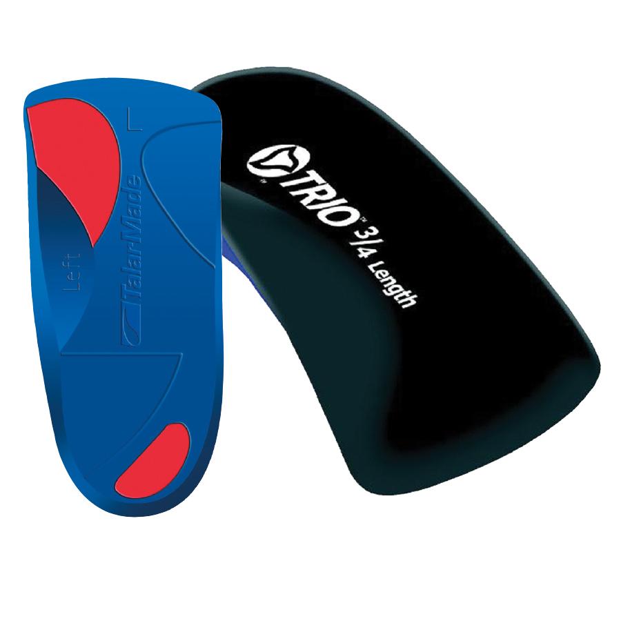 Talarmade Trio Orthotics 3/4 Length Insoles - Firm Support Arch Inserts for Foot Pain Relief (Red) - Perfect for Running, Walking & Standing All Day