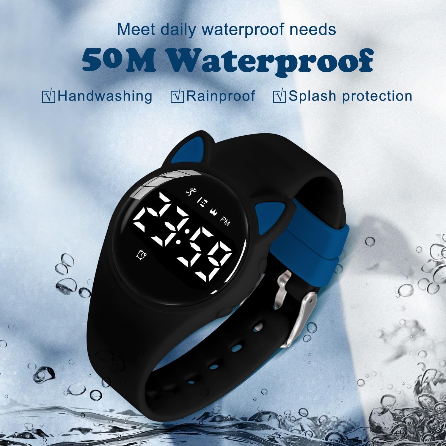 Refurbished L LAVAREDO Kids Fitness Tracker Watch - Digital Step Counter with Cat Ear Design, Distance & Calorie Tracking - Perfect Gift for Girls & Cat Lovers (Great for School, Sports & Daily Activities)