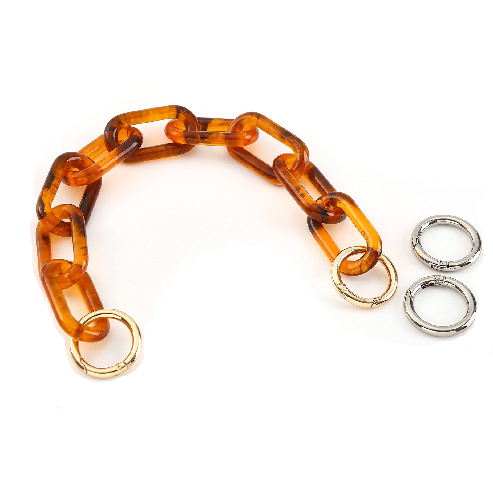 Chunky Resin Purse Handle Replacement - Stylish Short Bag Chain Strap for Handbag Decoration & Accessories (Brown) | Perfect for DIY Purse Upgrades, Fashionable Bag Charms & Replacement Straps