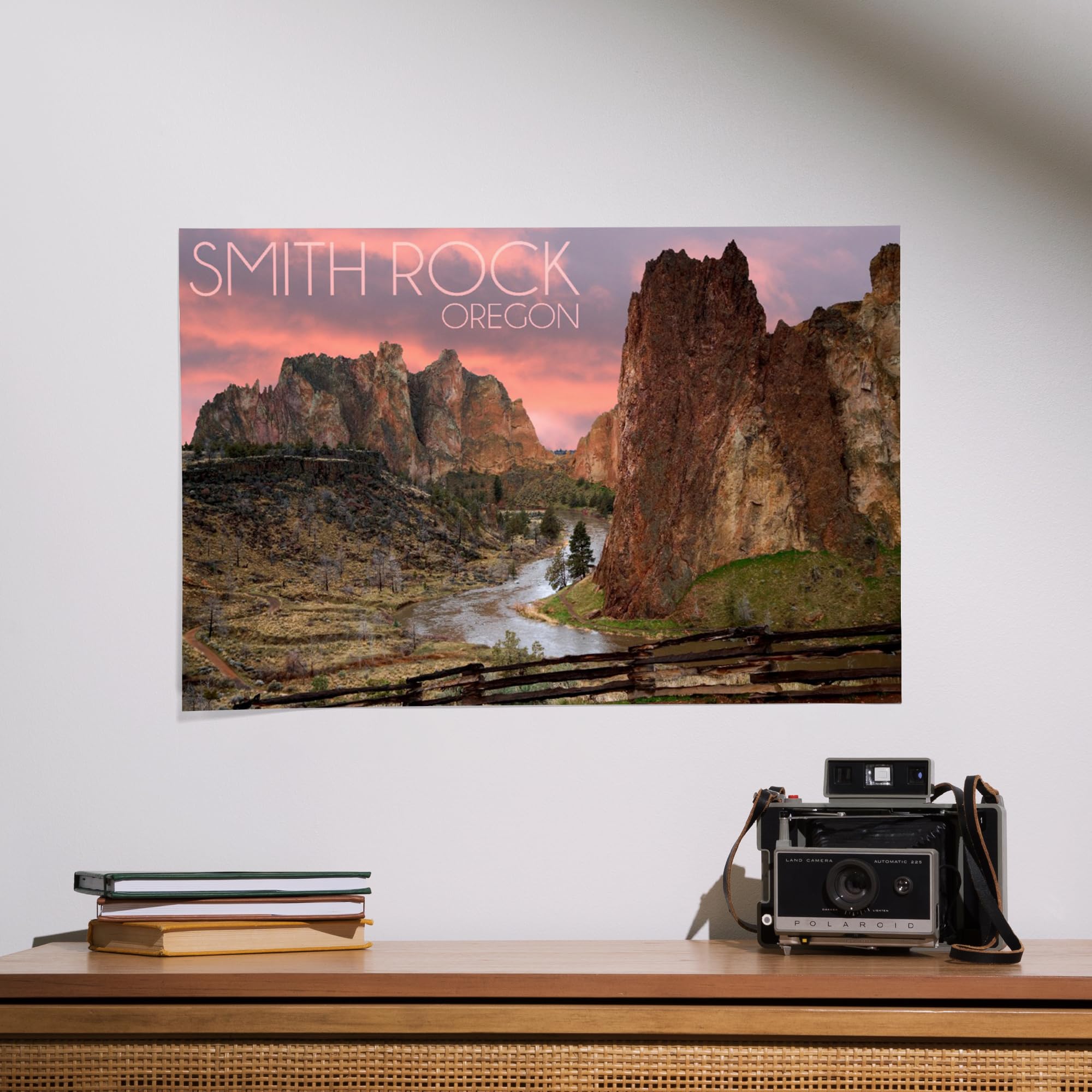 Lantern Press 16x24 Inch Giclee Art Print Wall Decor - Oregon Smith Rock Landscape Painting - Perfect for Living Room, Bedroom & Office Decor