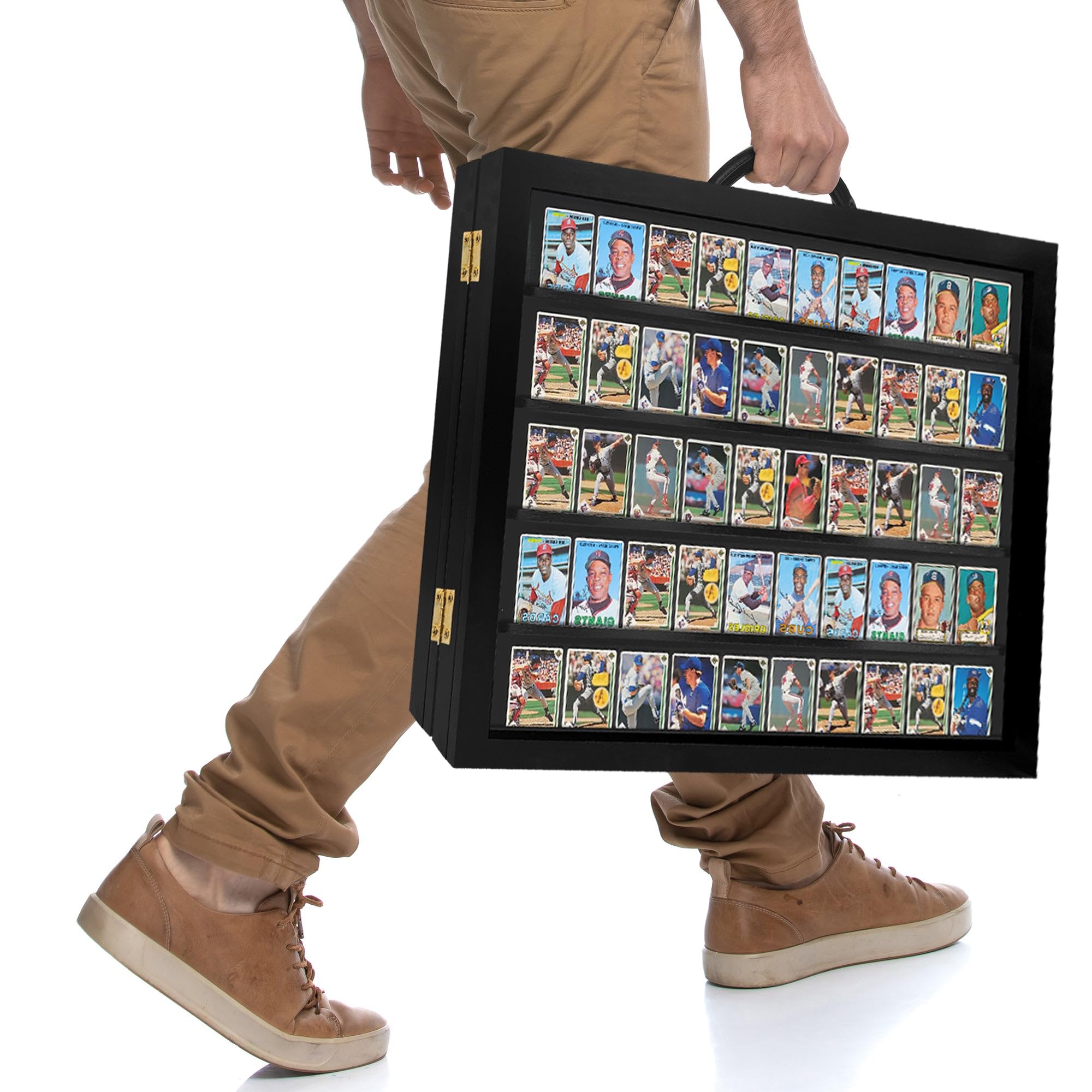 Premium Baseball Card Display Case with Stand - Lockable Tabletop Sports Card Holder for Pokemon, Football & Basketball Trading Cards - Perfect for Collectors, Home Decor & Gift Giving