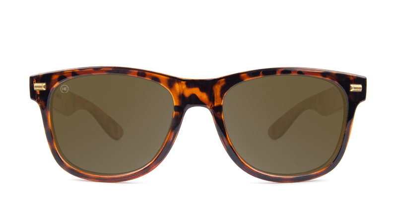 Fort Knocks Glossy Tortoise Shell & Amber Sunglasses - UV Protection Polarized Lenses for Outdoor Activities, Driving, and Beach Vacations