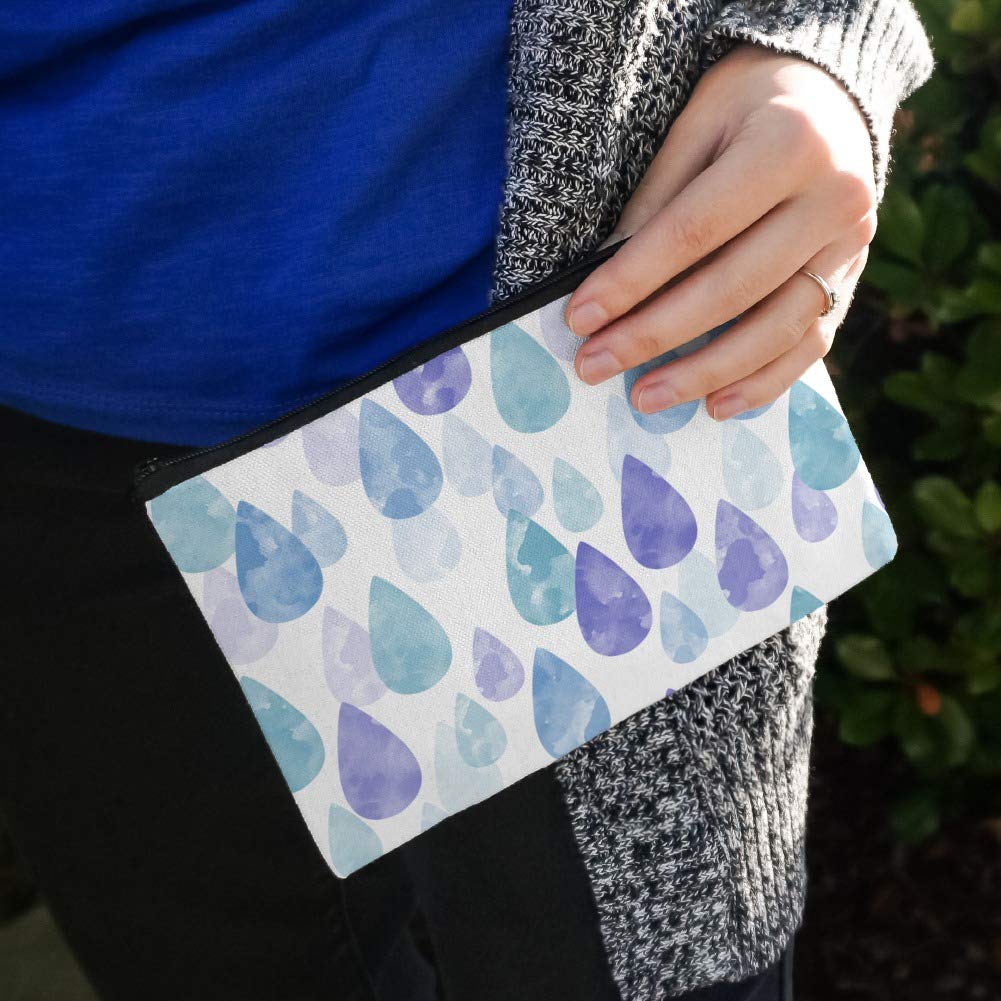 Waterproof Watercolor Raindrops Cosmetic Bag - Travel Makeup Organizer Pouch for Women, Perfect for Gym, Beach & Daily Essentials Storage