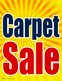 Vinyl Window Sign for Carpet Sale - Eye-Catching Yellow Burst Design | Perfect for Retail Stores, Clearance Events & Seasonal Promotions