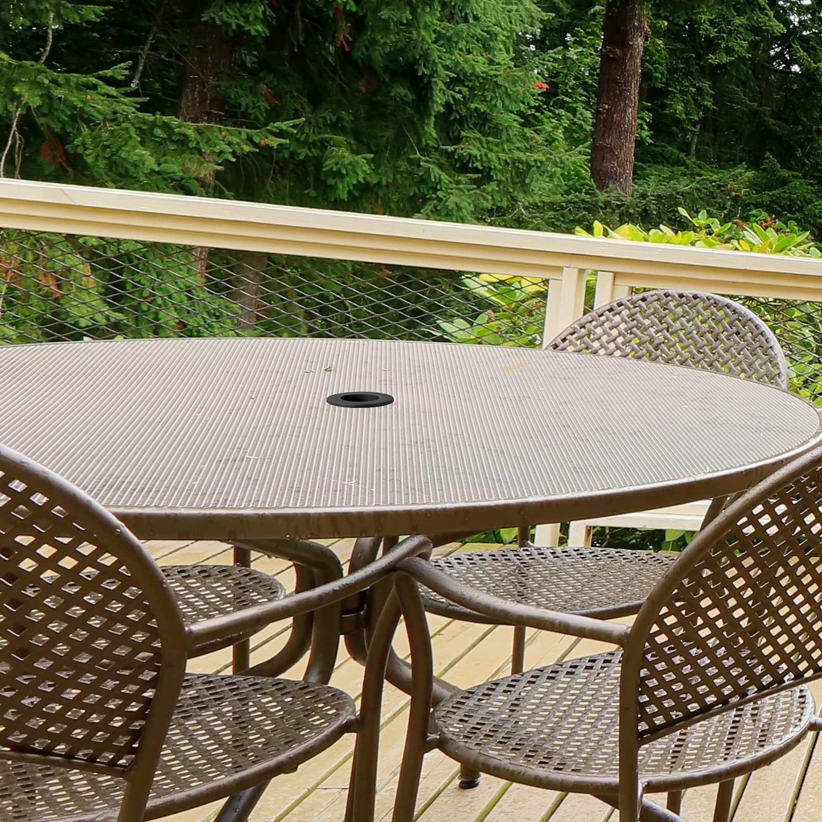 Outus Patio Table Umbrella Hole Ring - 4 Pack Black Umbrella Cone Wedge Plug & Stabilizer Sleeve for 2-2.5