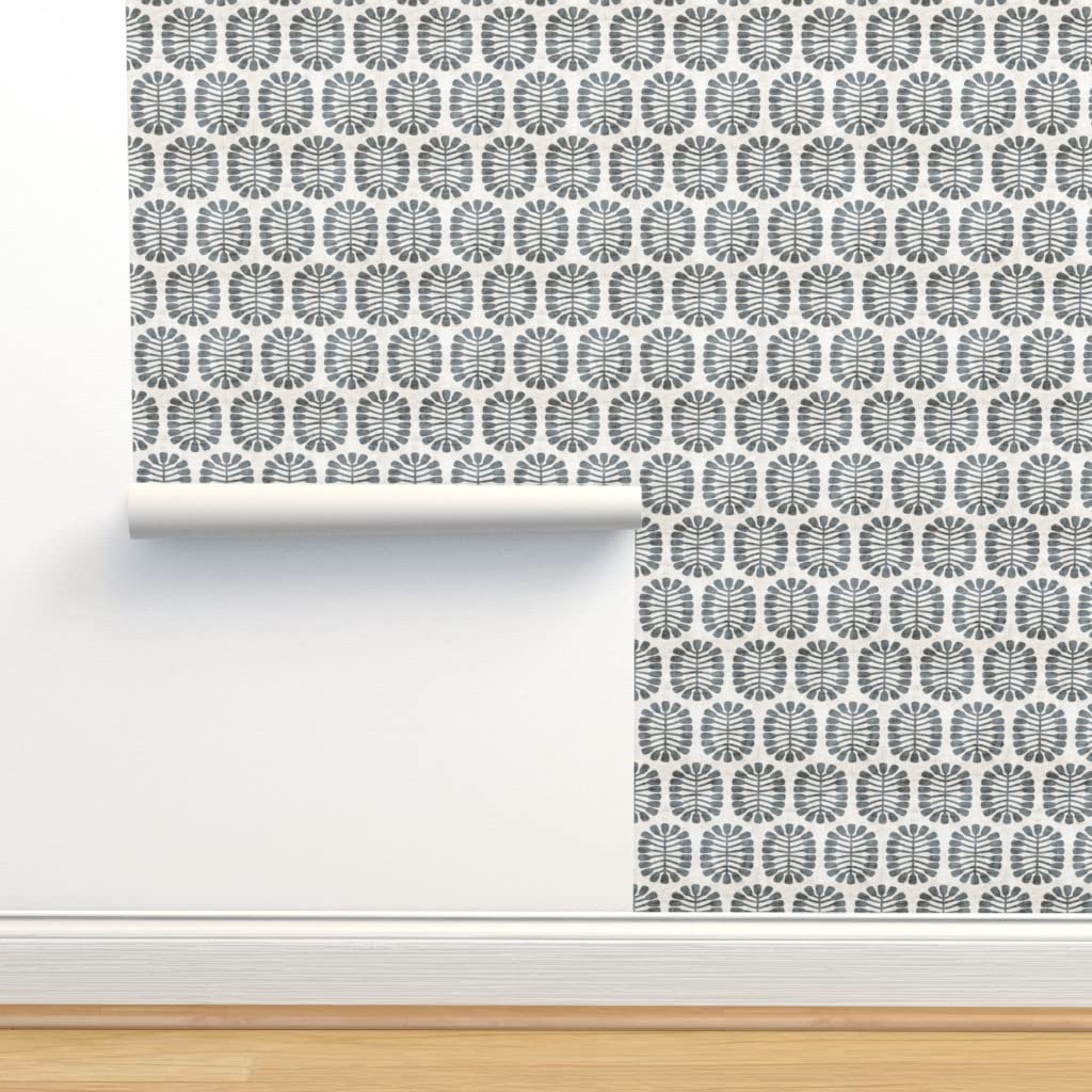 Removable Wallpaper Swatch - Slate Seeds Grunge Geometric Pattern Custom Pre-Pasted Wallpaper by Spoonflower | Perfect for Accent Walls, Home Decor & DIY Projects