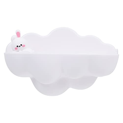 Ciieeo Cartoon Cloud Soap Holder - Self Draining Wall Mount Dish Saver, Rotating Sponge Container for Shower, Bathroom, Kitchen Sink | Perfect for Bath Tub, Sink Organization & Space Saving