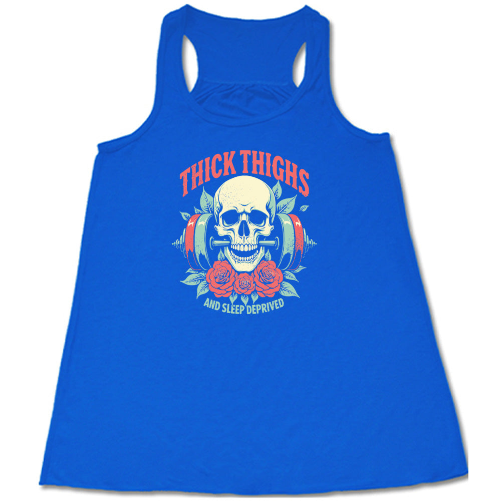 Thick Thighs And Sleep Deprived Funny T-Shirt - Comfortable Cotton Tee for Women - Perfect for Lounging, Sleepovers & Relaxing at Home