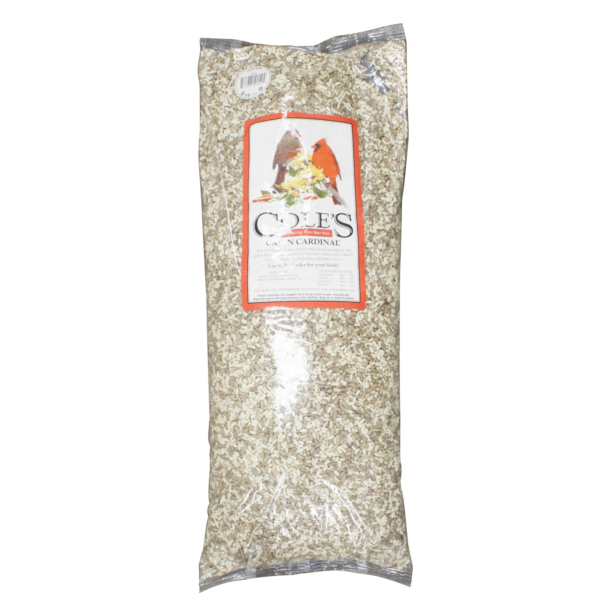 Cole's Cajun Cardinal Wild Bird Food - Premium Sunflower Meats for Cardinals & Songbirds, 10 lb Bag - Attract Colorful Birds to Your Backyard Feeder