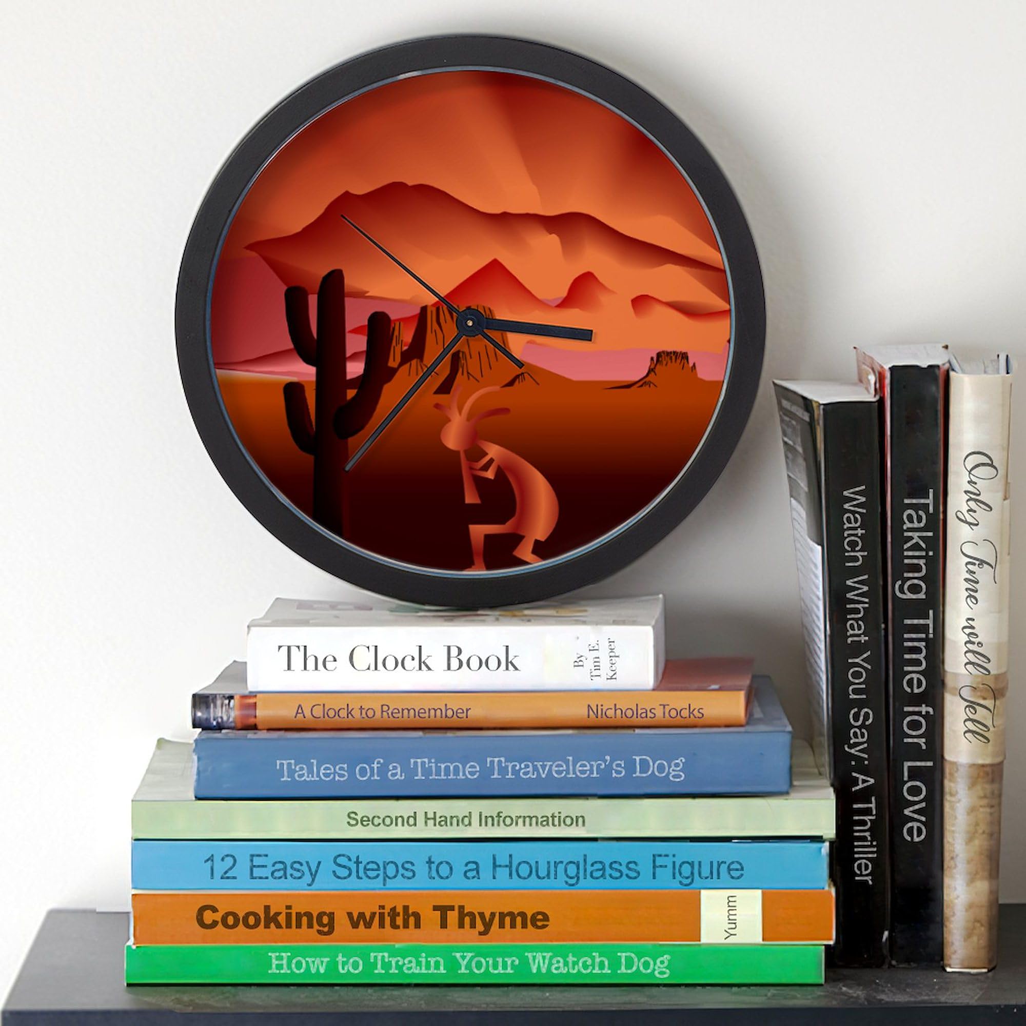Southwest Kokopelli 10 Inch Wall Clock - Decorative Clock for Living Room, Kitchen, Office - Perfect for Home, Office & Gift Giving
