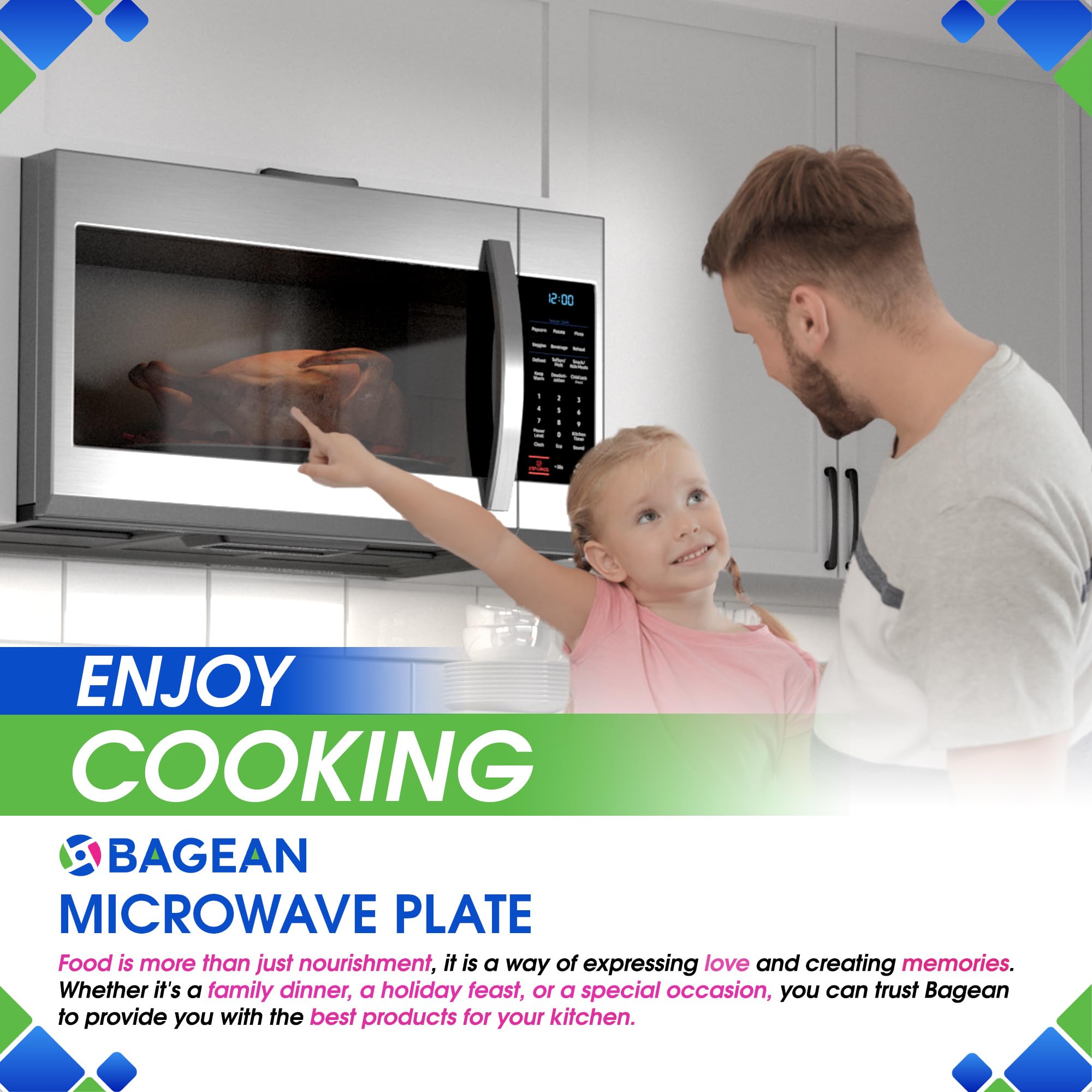 9.6 Inch Microwave Turntable Plate Replacement - Universal Glass Rotating Dish for LG & Other Small Microwave Ovens - Perfect for Even Reheating & Cooking - Ideal for Dorm Rooms, Offices & Small Kitchens