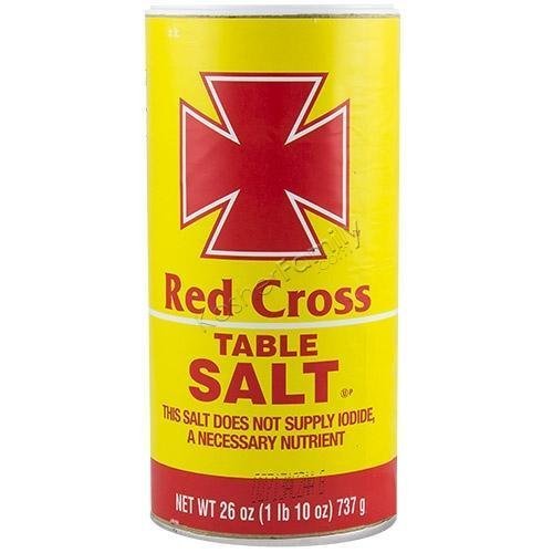 Red Cross Table Salt 26 oz - Pure Fine Grain Salt for Cooking, Baking & Seasoning - Perfect for Everyday Meals, Grilling & Food Preservation