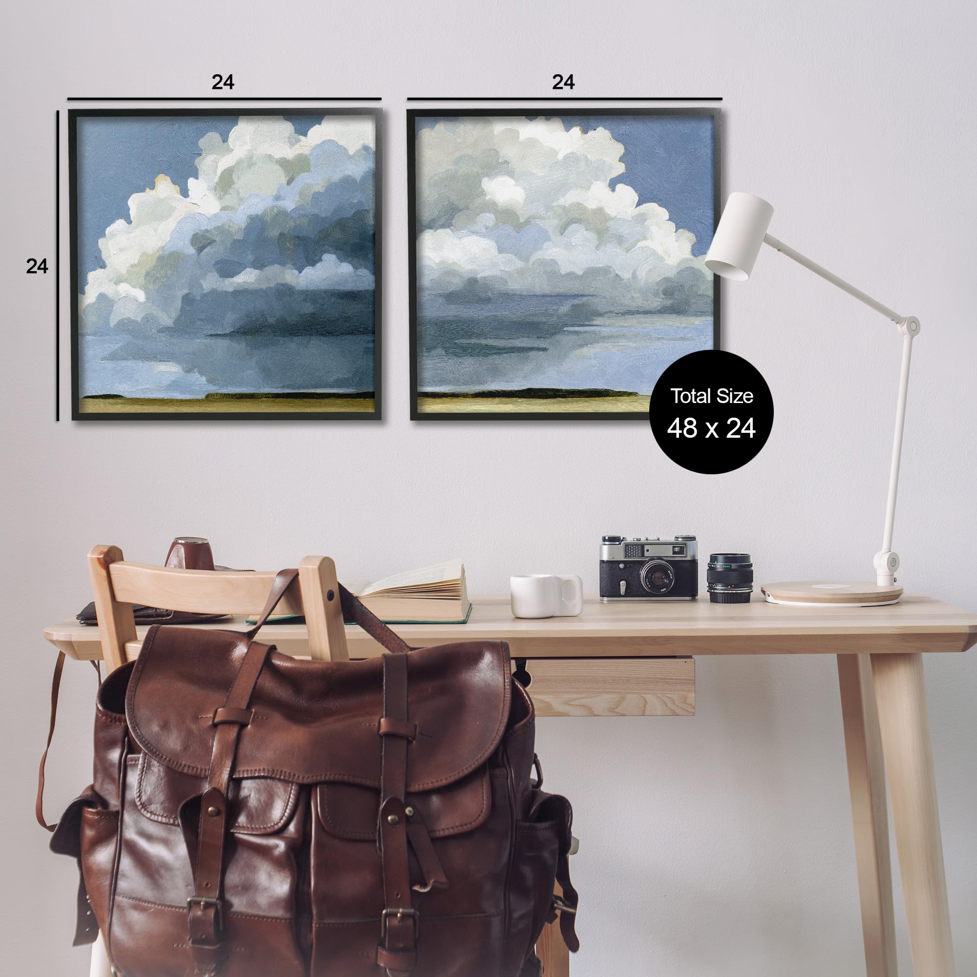 Stupell Industries Emma Caroline Cloudy Sky Landscape Painting - Premium Outdoor Weather-Resistant Wall Art for Living Room, Bedroom & Office Decor