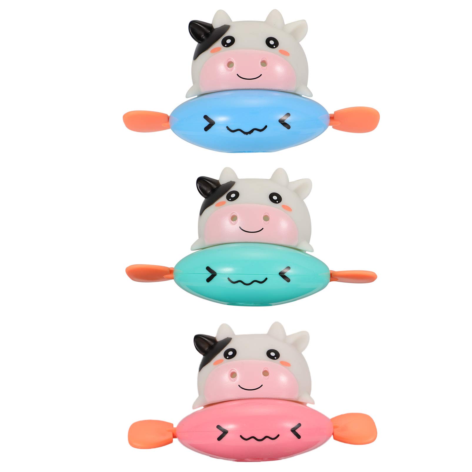 ABOOFAN 3-Piece Baby Bath Toys Set - Floating Cow Bath Toys for Toddlers | Fun Bathtime Learning & Sensory Play for Infants