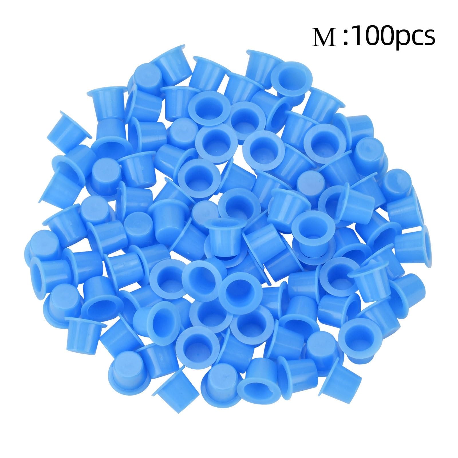RAJry 100Pcs Disposable Tattoo Ink Caps - Medium Size Tattoo Supplies for Professional Artists | Perfect for Tattoo Ink Storage & Hygiene Control in Tattoo Studios