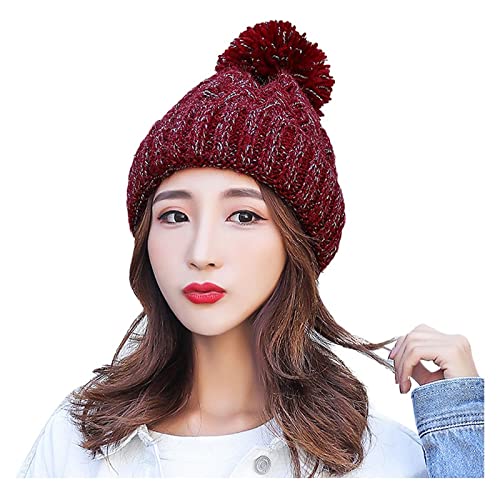 Thick Knitted Fleece Winter Hat for Women - Soft Warm Lined Beanie Cap - Black Hunting Hat for Outdoor Activities, Skiing & Cold Weather