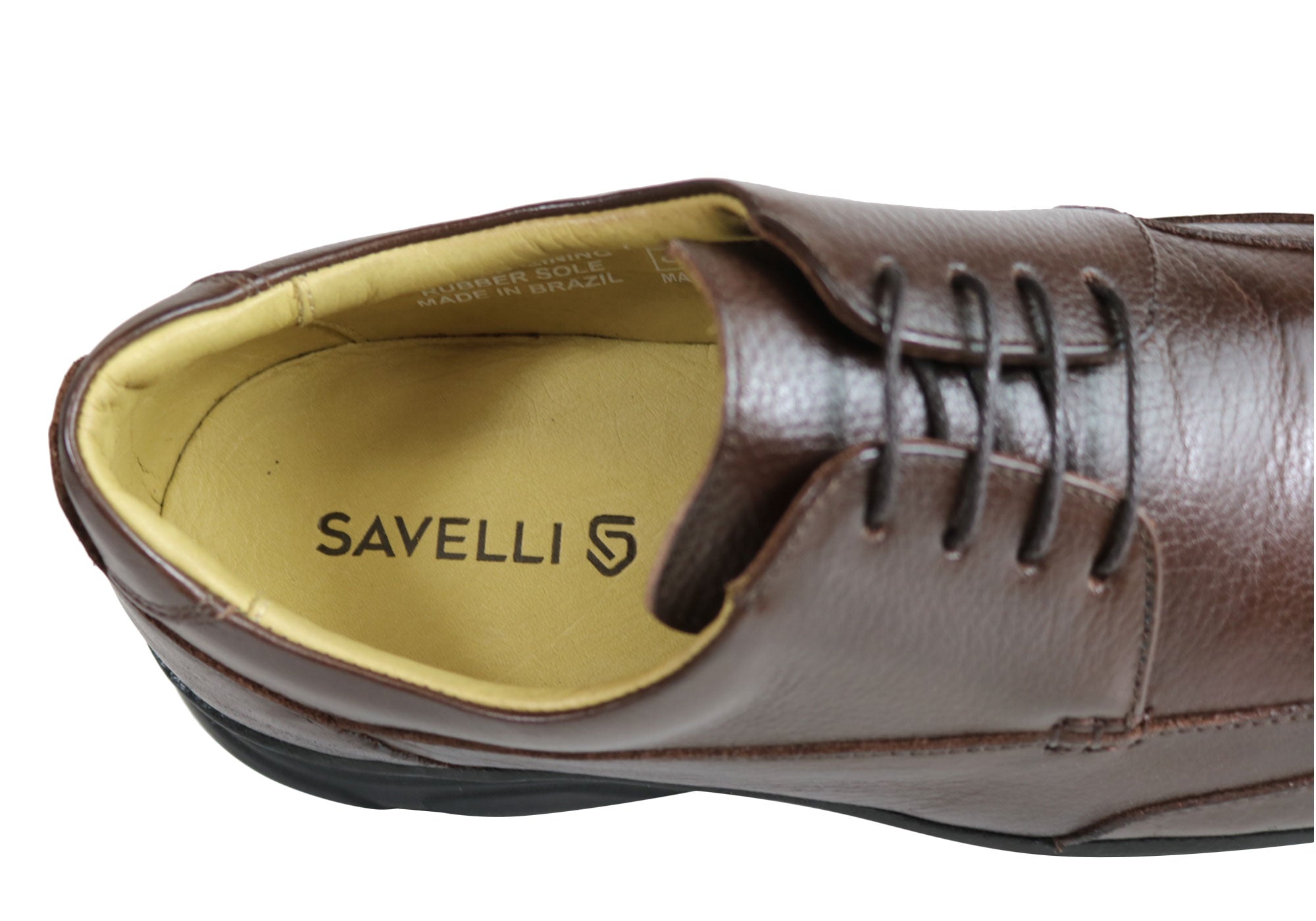 Savelli Angus Men's Comfortable Leather Lace-Up Dress Shoes - Handcrafted in Brazil - Perfect for Business, Office & Formal Occasions