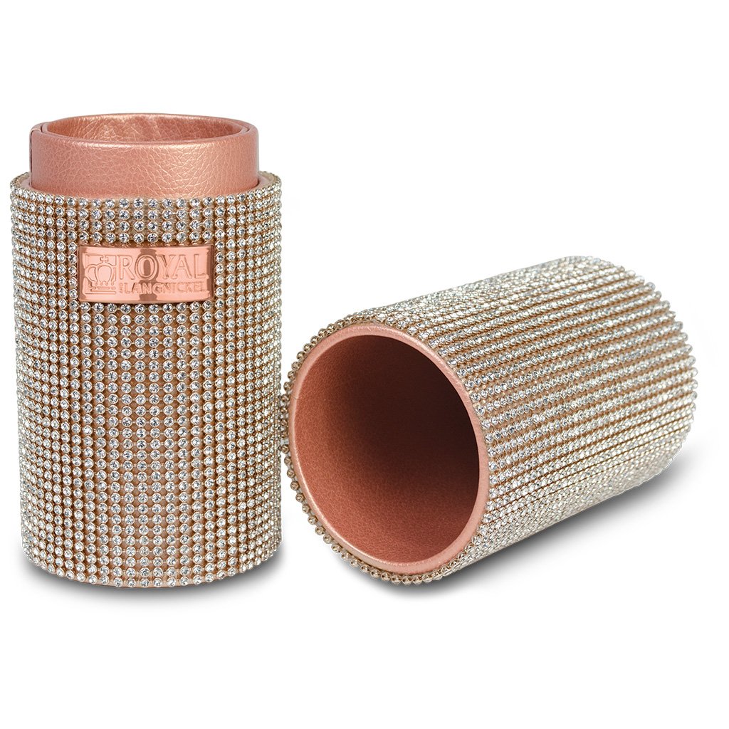 Omnia Rose Gold Gem Makeup Brush Holder - Elegant Cosmetic Brush Organizer for Vanity, Bathroom & Travel | Perfect for Makeup Artists & Beauty Enthusiasts