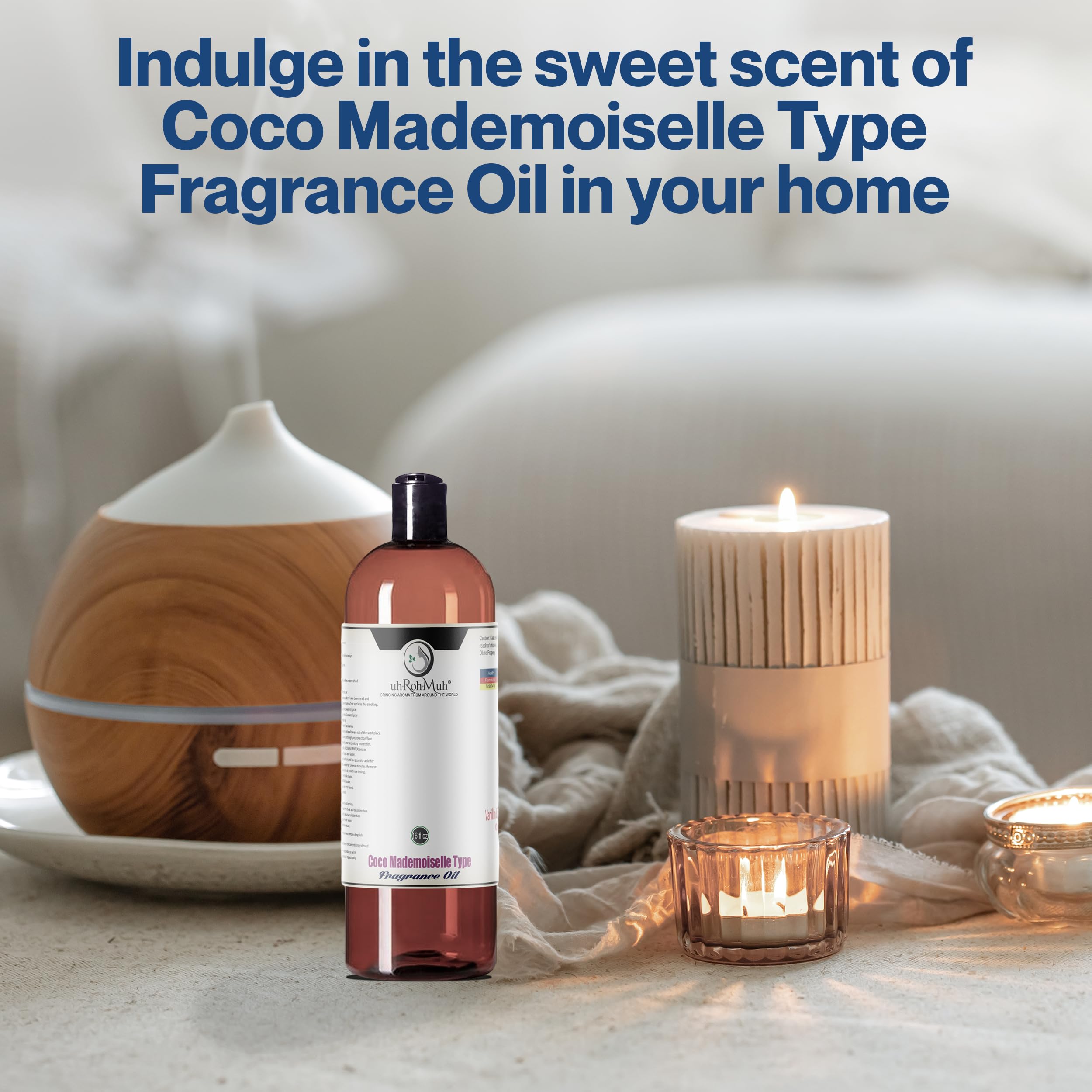 Premium Coco Mademoiselle Type Fragrance Oil 16 fl oz - Long Lasting Perfume Oil for Women - USA Made Luxury Scent - Perfect for Daily Wear, Date Nights & Special Occasions