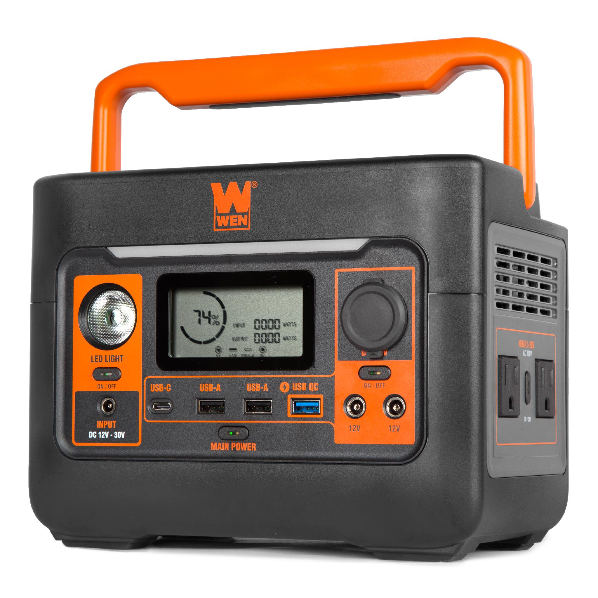 WEN PP300i 300W Portable Power Station with 269Wh Lithium Battery | Compact Inverter Generator for Camping, Emergency Backup & Outdoor Power Needs