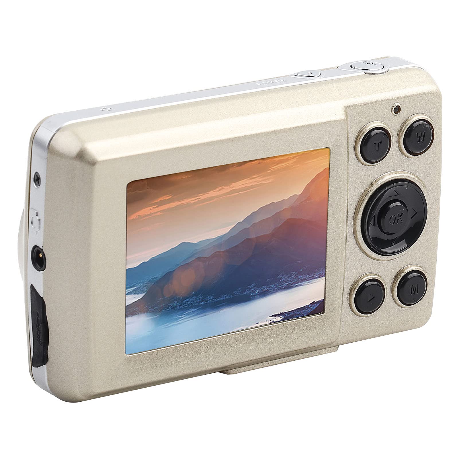 **16X Zoom HD Digital Camera - Compact & Lightweight Portable Video Camera with Home Sensor for Travel, Vlogging & Photography (Gold)**