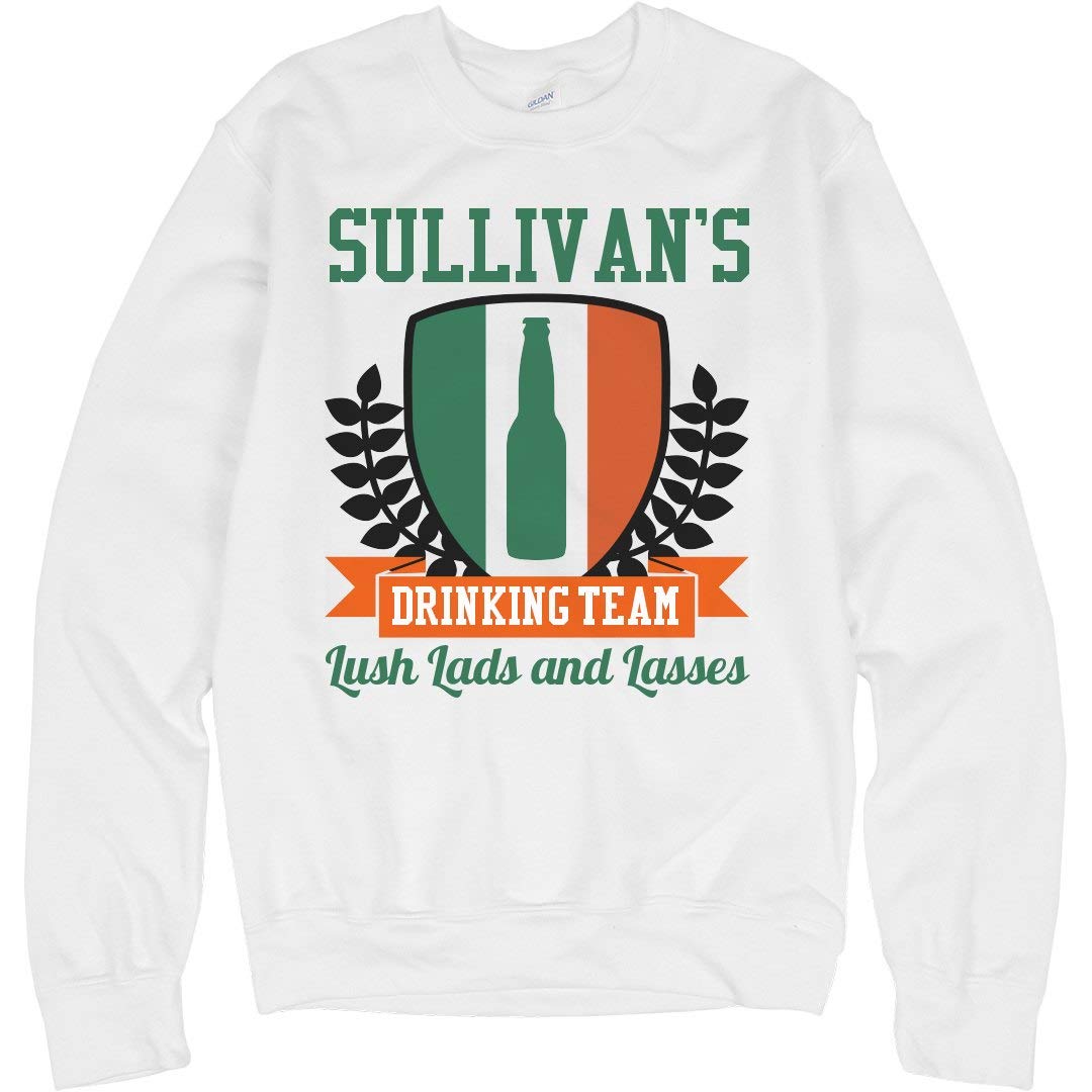 Unisex Gildan Crewneck Sweatshirt - Sullivan's Irish Drinking Team Graphic - Comfortable Cotton Pullover for Men & Women - Perfect for St. Patrick's Day, Pub Crawls & Casual Wear